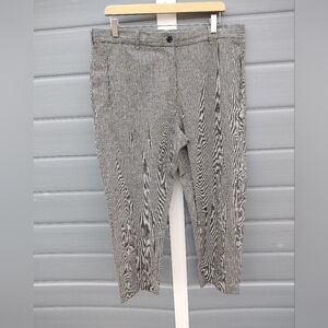 Roucha Linen Blend Houndstooth Trouser Crop Pants Size BB 6-8 Drawstring Womens